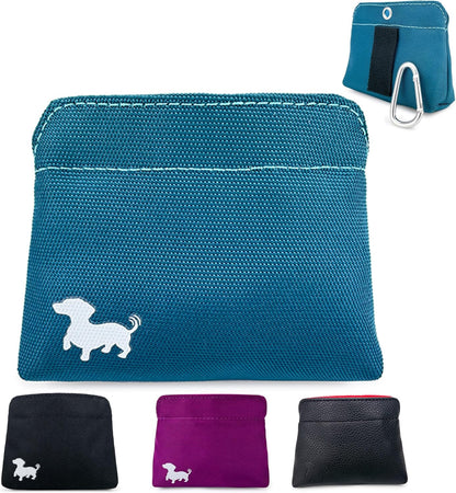 Extra Small Dog Treat Pouch - Slim Magnetic Pocket Dog Treat Bag for Walking & Training - Discreet Clip On Treat Pouch for Leash, Waistband or Pocket - Mess Free Storage (Black/Gray) - Image 10