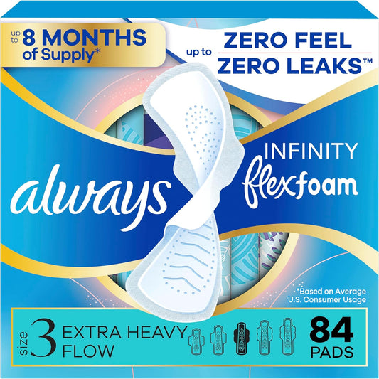 Always Infinity FlexFoam Size 3 Extra Heavy Pads front packaging view.