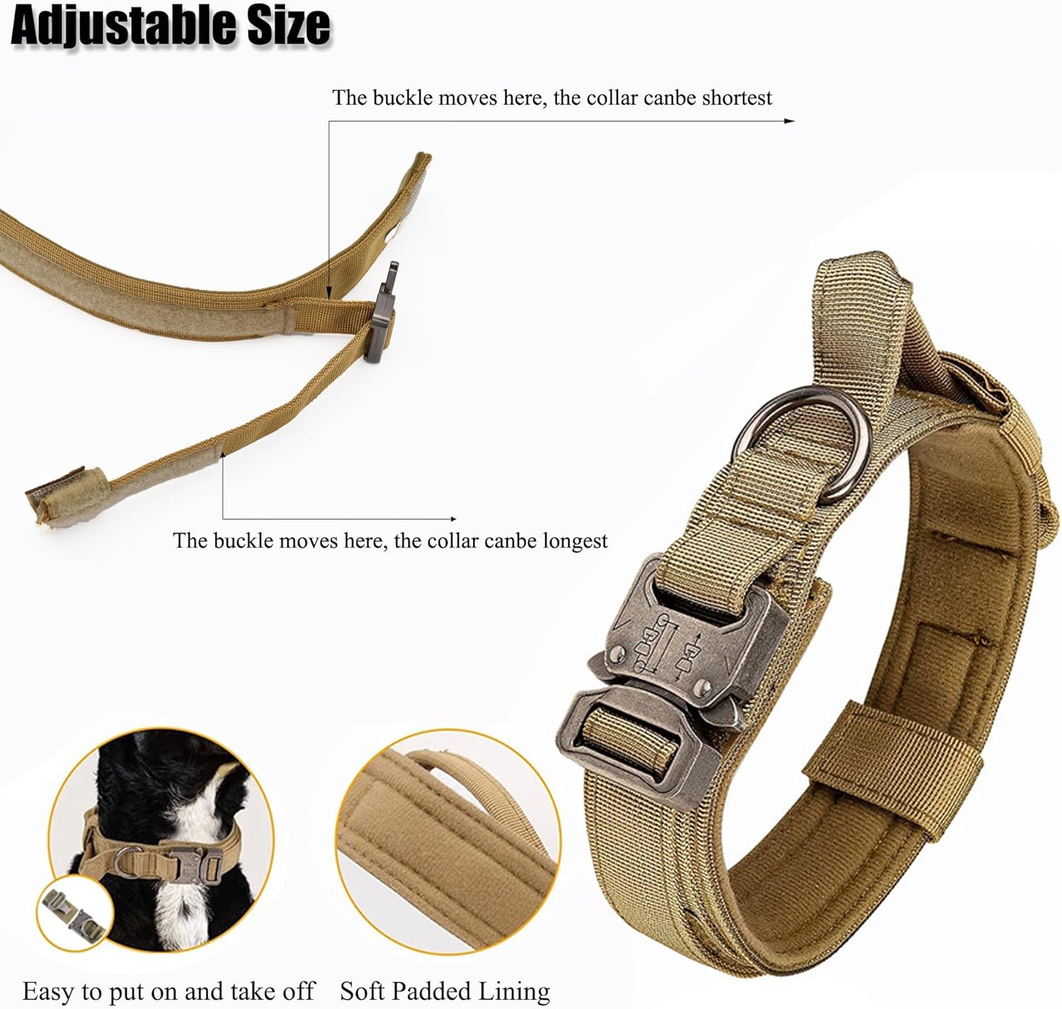Tactical dog collar padding and internal lining