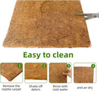 Biodegradable coconut fiber bedding mat being used as a comfortable floor substrate for a lizard