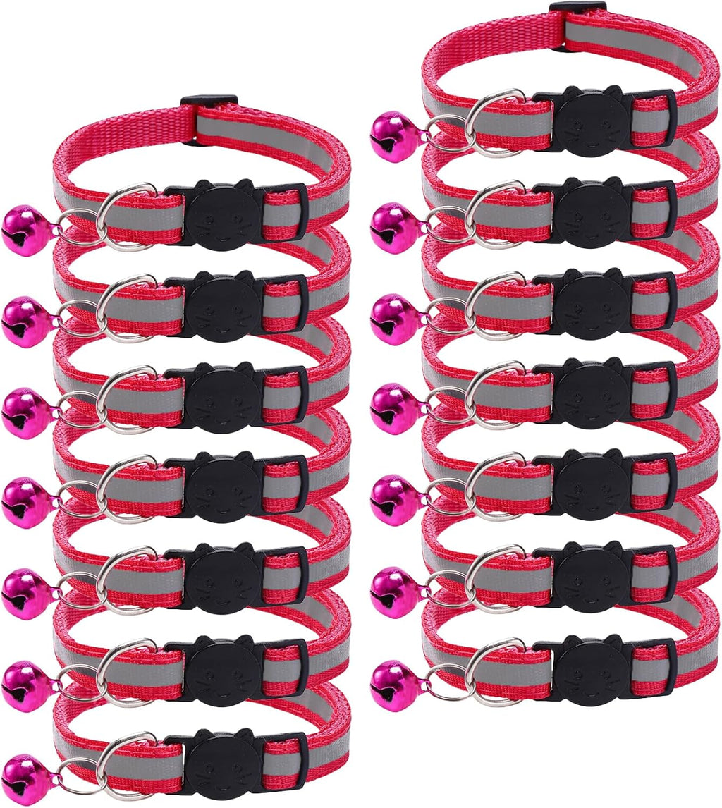 14 Pack Breakaway Cat Collar with Bell, Reflective Kitten Collar for Girl Boy Cats, Safety Buckle Adjustable 7.5-12.5 Inch, 0.4 Inch Width Lightweight, Pet Gifts (Multi-Colored) - Image 13