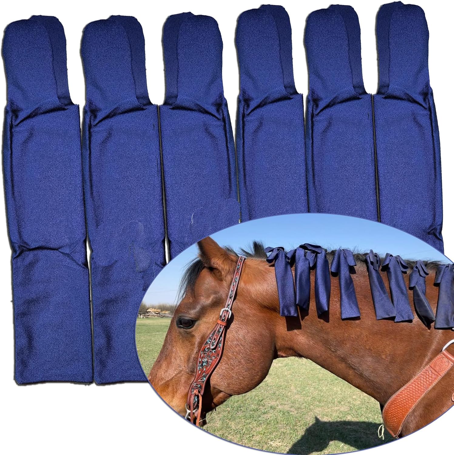 Instructions demonstration showing braid insertion into mane bag