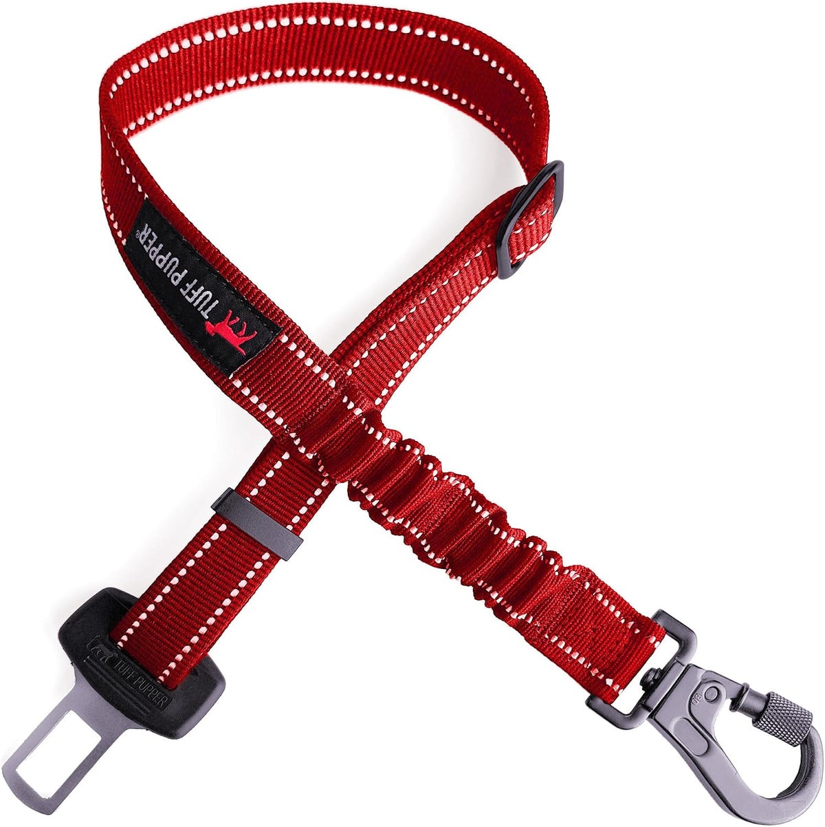 Tuff Pupper Dog Seat Belt | Adjustable Length Dog Seatbelt Restraint | Tangle-Free Locking Carabiner | Shock-Absorbing Bungee | Reflective Stitching for Visibility | Universal Fit for Cars & Trucks - Image 14