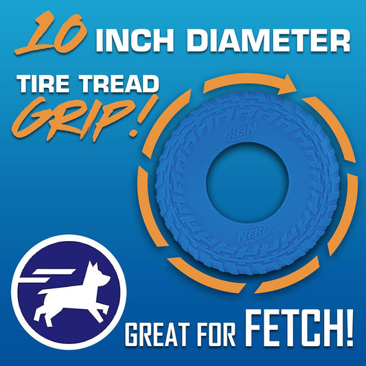 Nerf Dog 10 inch blue rubber fetch frisbee
