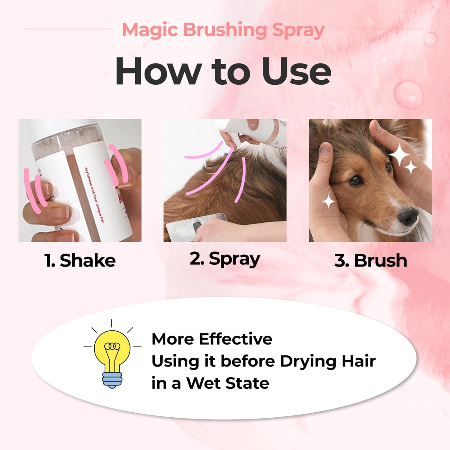 Authentic USA imported pet deodorizer spray bottle ready for daily coat maintenance.