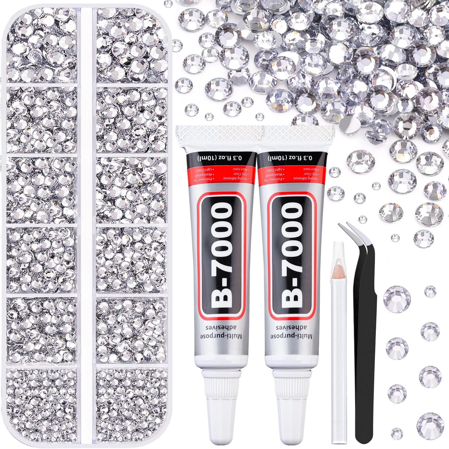 Tinkrstuff resin rhinestone crafting kit with B7000 glue bottles