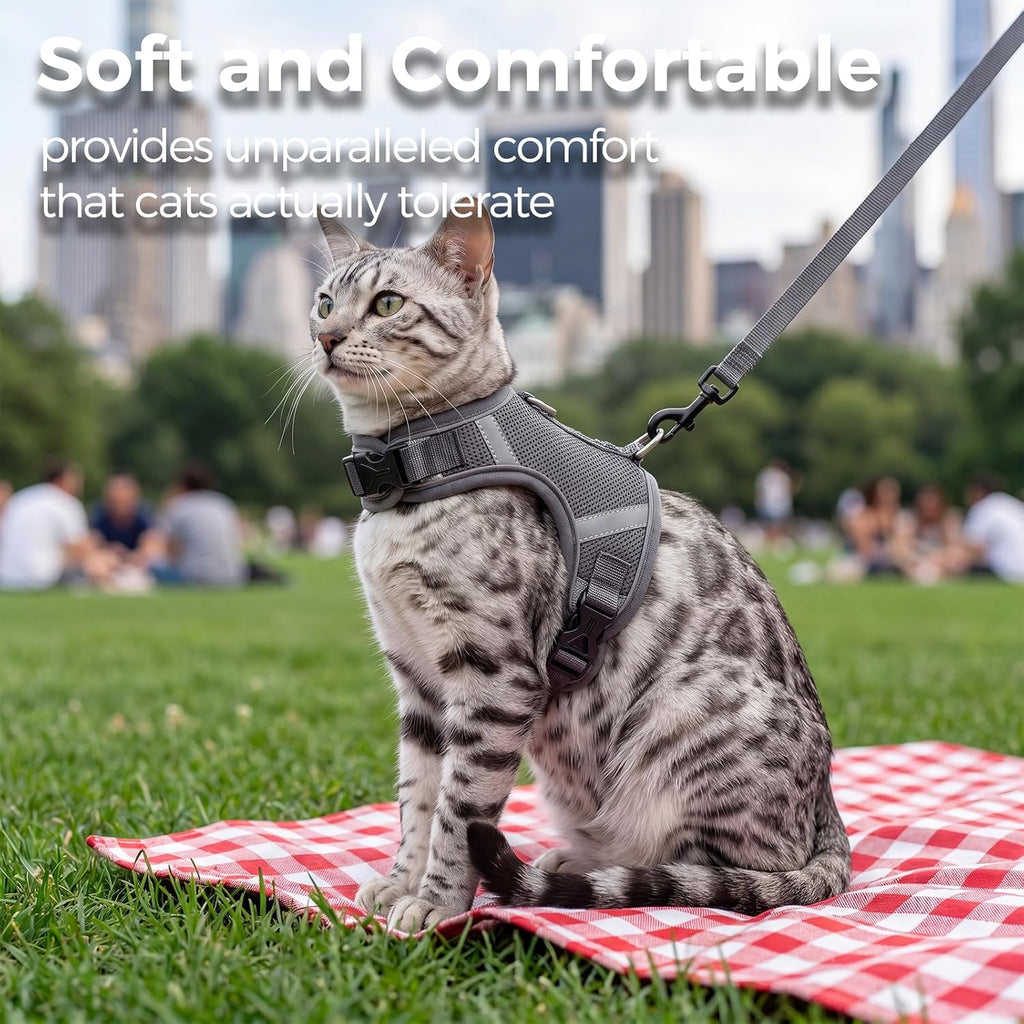 Pangdi XX-Large cat harness laying flat demonstrating the hook and loop closure design