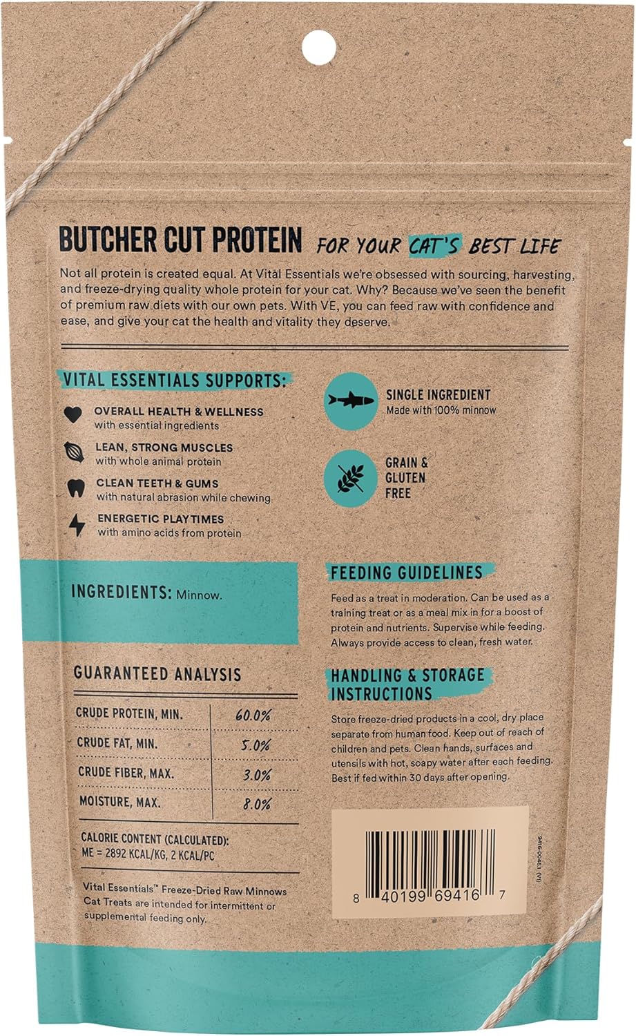 Single ingredient raw minnows pet snack close up