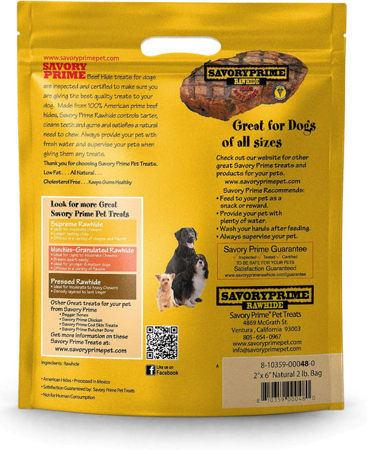 Savory Prime all natural dog chews out of the bag showing natural texture