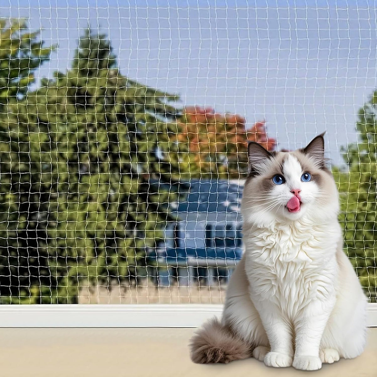 Vingvo cat balcony safety netting front view