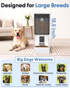 Wnfuo automated large dog feeder with premium stainless steel bowl attachment close up