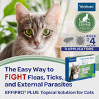 Authentic USA imported Virbac cat pest protection solution packaging detail