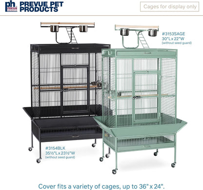 Prevue Pet Products black bird cage accessory protecting a large playtop cage