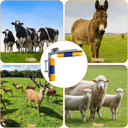 L shape self grooming scratch brush for cows and buffaloes side view details.