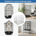 Trinkrittey black bird cage cover showing height and circumference dimensions