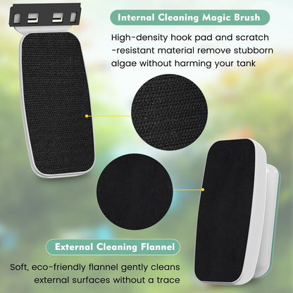 AQQA dual sided magnetic glass cleaner with acrylic safe plastic blade