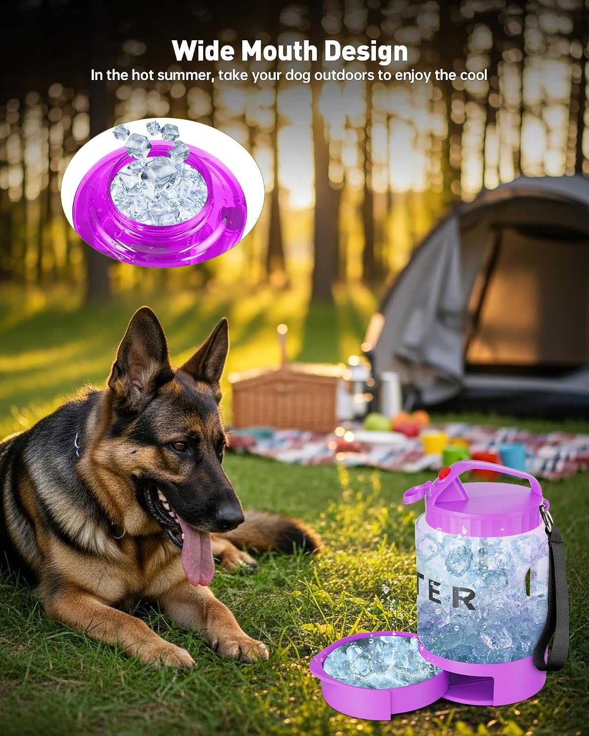 PetNF durable food safe plastic pet travel cup for large dogs