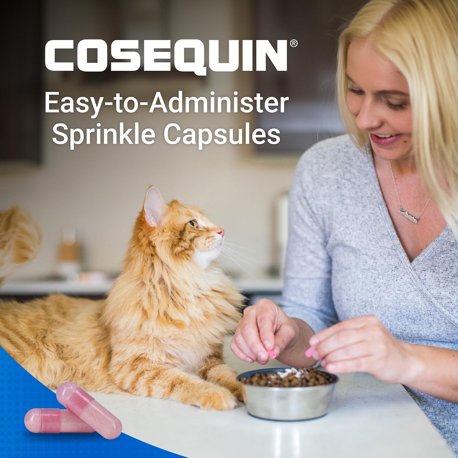 Side profile of Nutramax Cosequin sprinkle capsules bottle