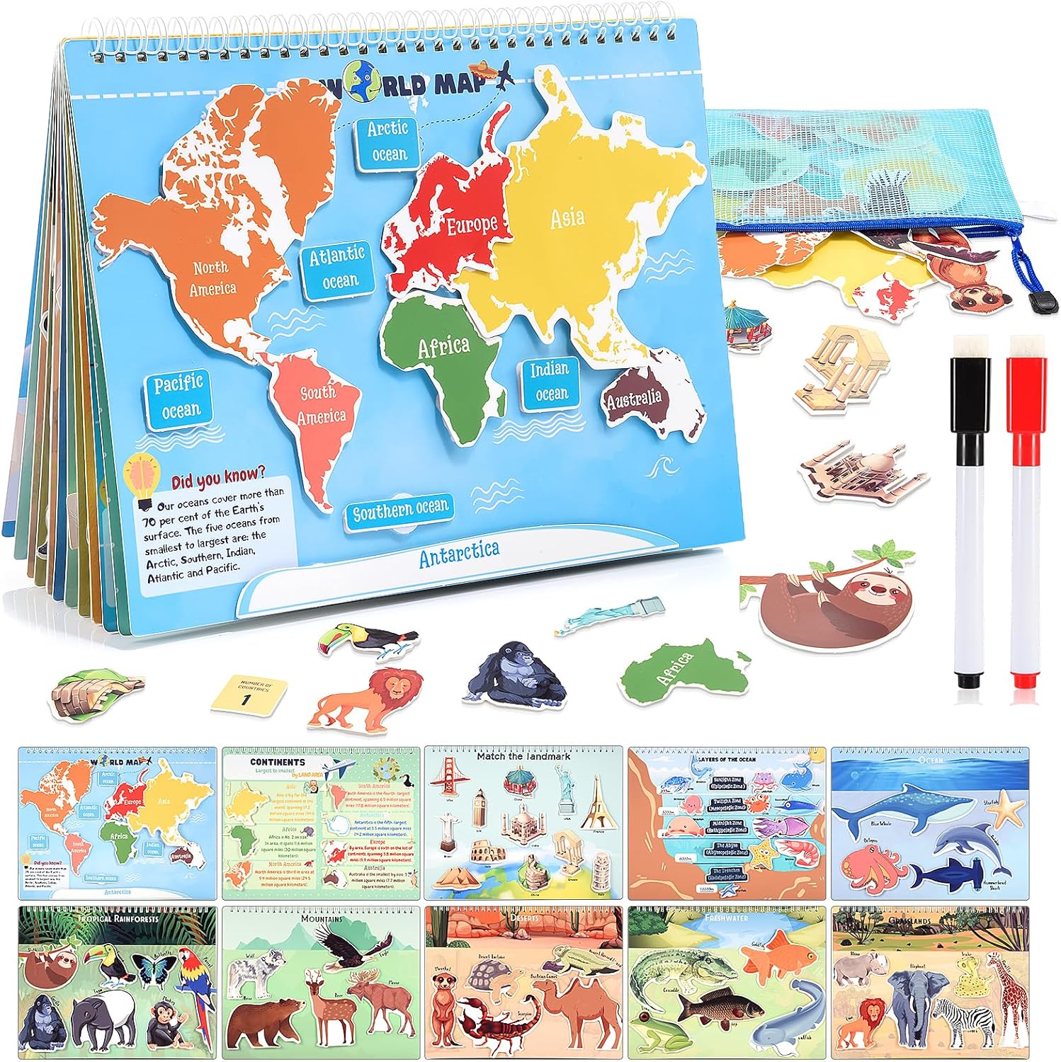 WethCorp Geography Busy Book front cover display