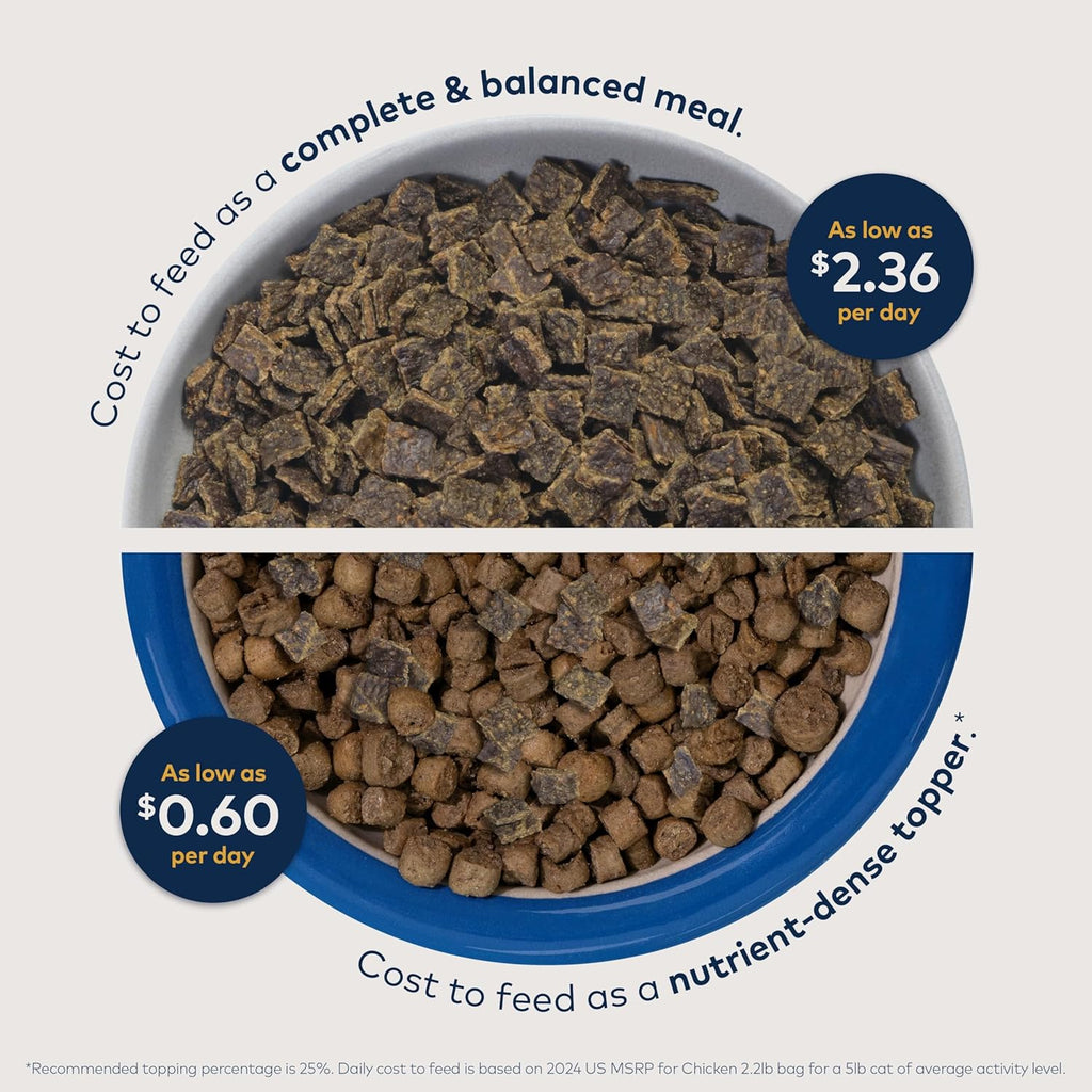Close up of Ziwi Peak air dried cat food kibble texture
