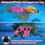 Adjustable dog flotation device with reflective strips for high visibility