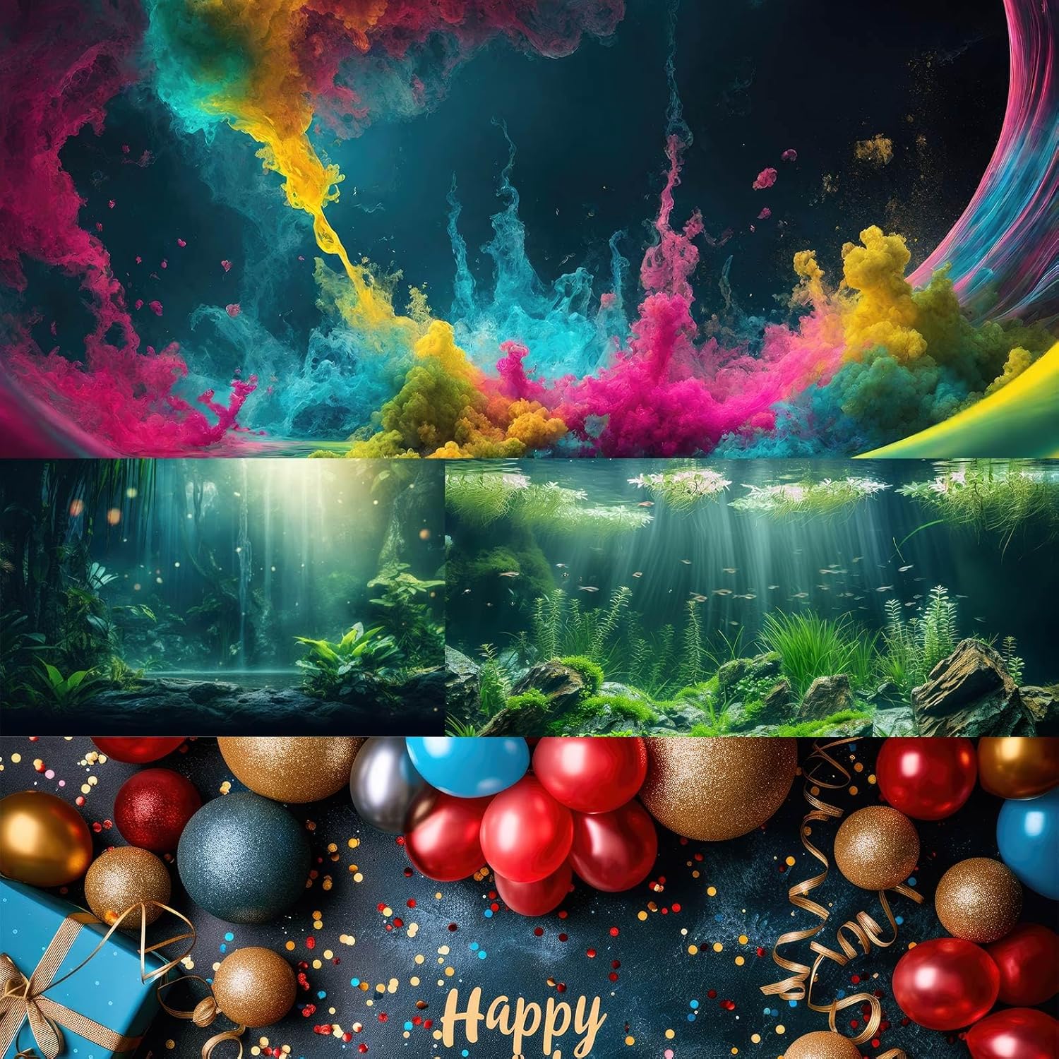 Close up details of the vivid coral reef marine habitat backdrop
