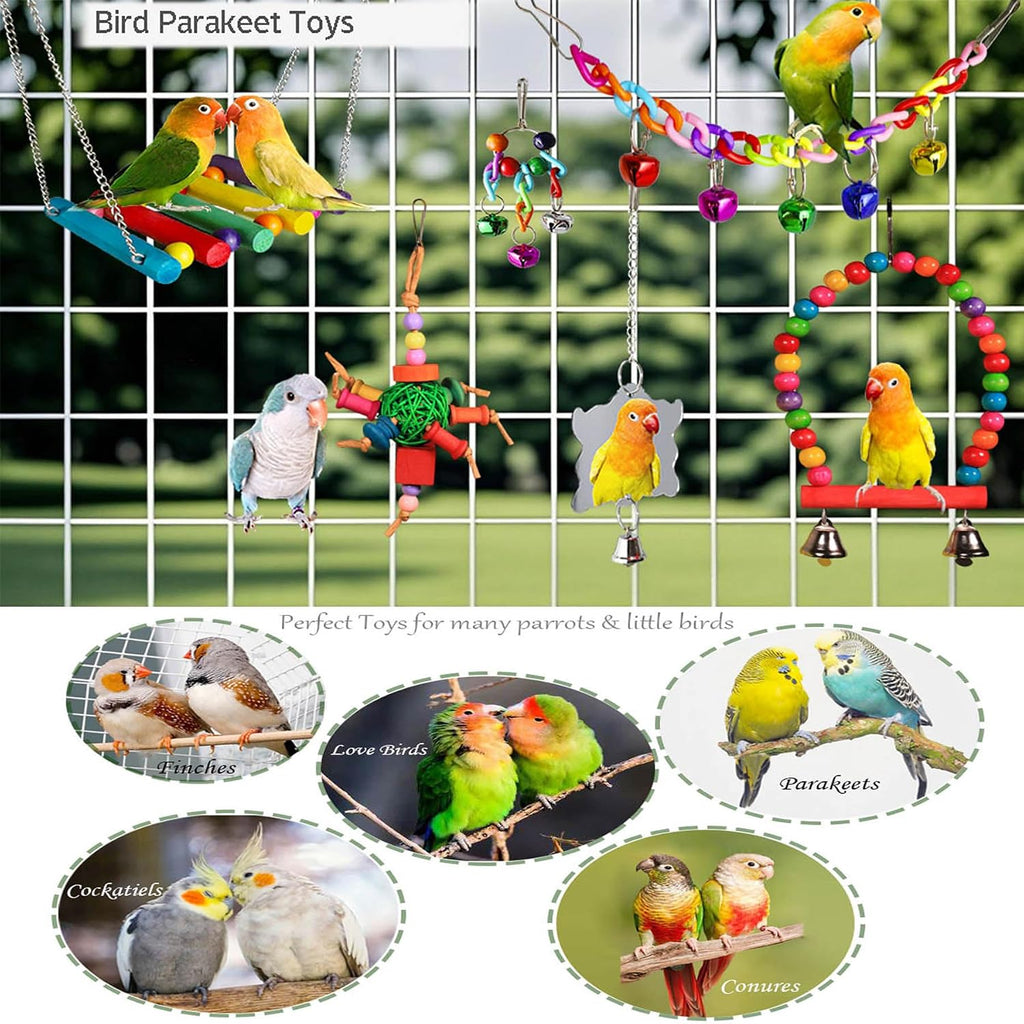 Parakeet Cockatiel Bird Toys, Parrots Conures Budgies Cage Accessories - Image 3