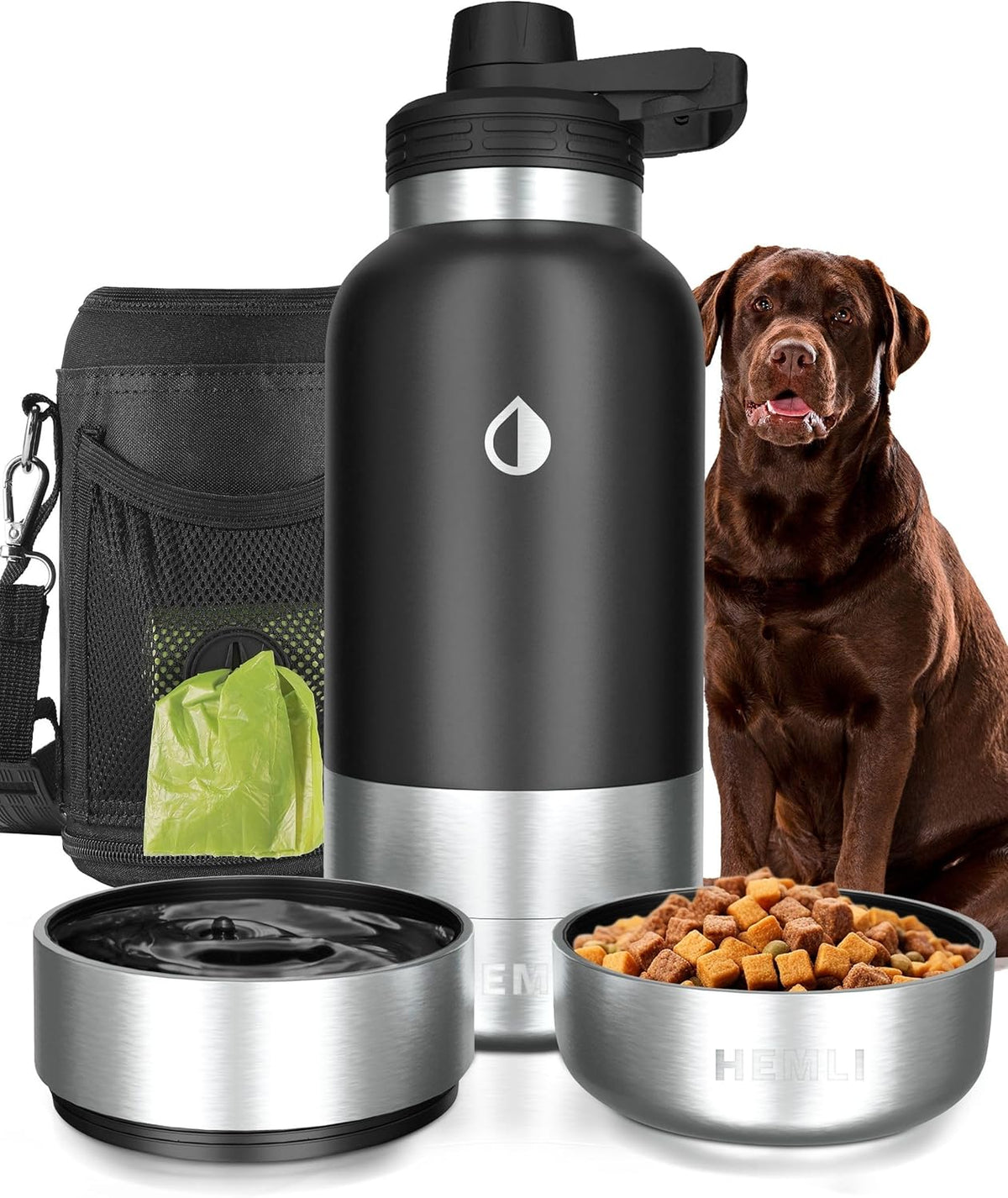 32 oz. Portable Dog Water Bottle and Bowl for Walking, Hiking and Travel - Image 11