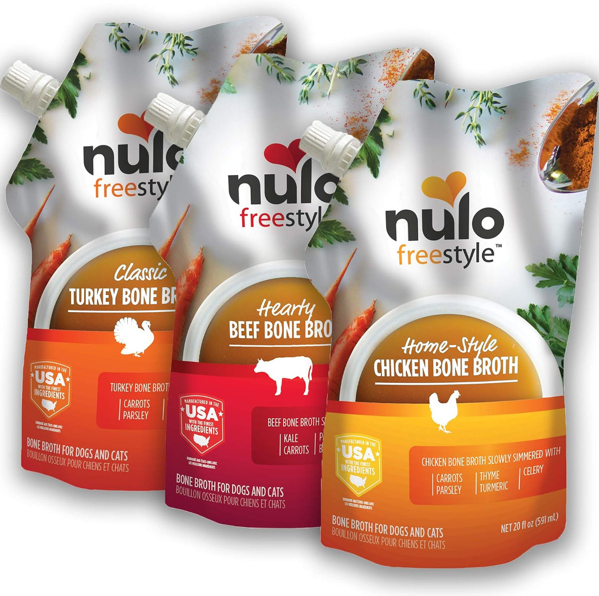 Nulo Freestyle Bone Broth, Premium Food Topper for Cats and Dogs, with Collagen and Chondroitin Sulfate to Help Boost The Quality of Your Pet's Coat and Skin, 20 FL Oz Pouch - Image 11
