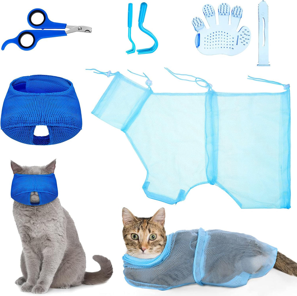Patelai imported pink pet shower net package with complete grooming accessories