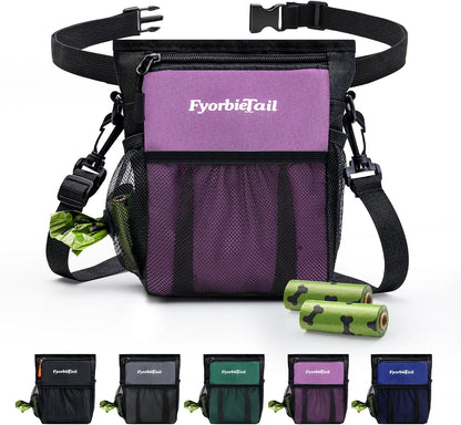 Dog Treat Pouch, 4 Cup Waterproof Dog Training Bag, Hands-Free 3 Ways to Wear, Magnetic Closure, Multi-Pocket, with 2 Rolls Poop Bags (Black) - Image 11