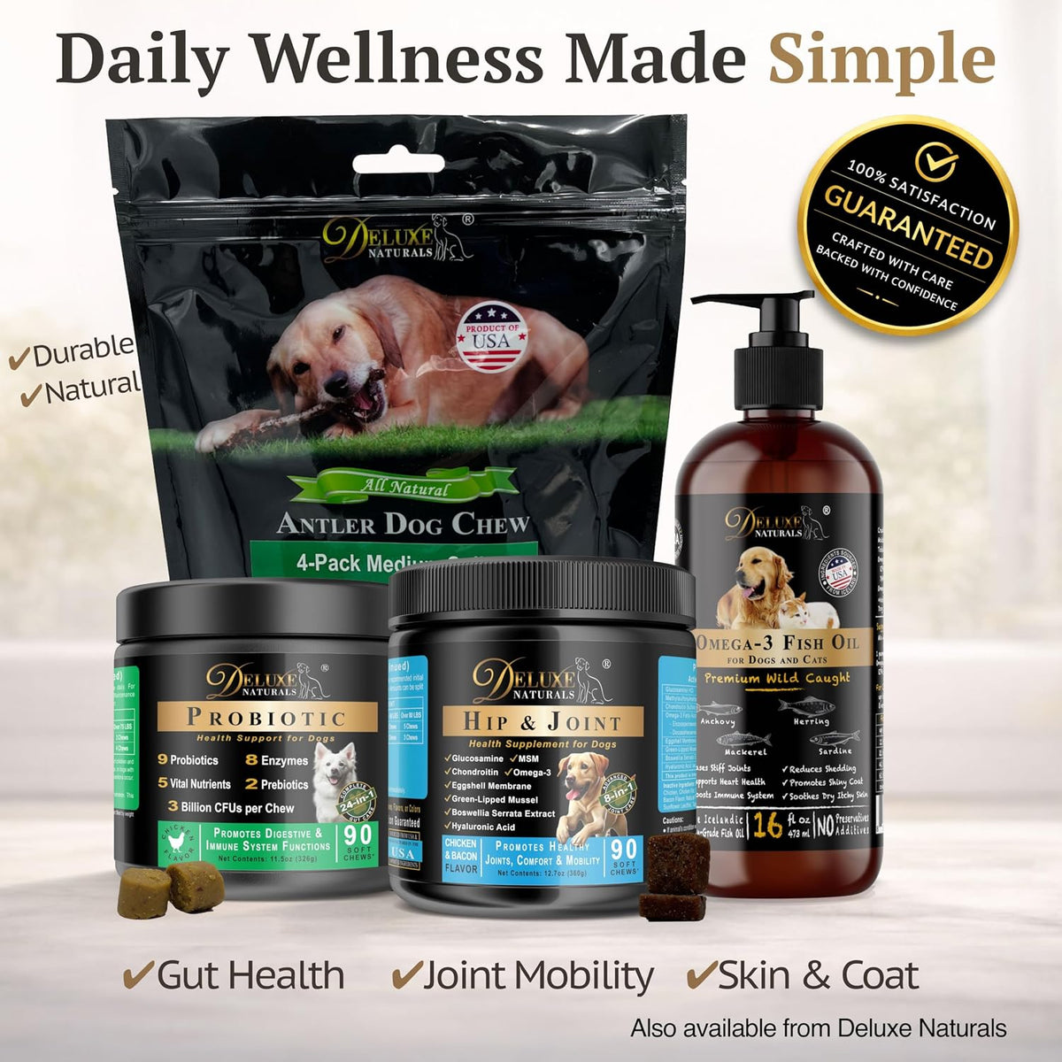 Omega-3 Fish Oil for Dogs & Cats - 2-Pack (16 fl oz Each) High-Potency Wild-Caught Fish Oil with 800 mg EPA + 525 mg DHA per Teaspoon, Supports Skin & Coat and Joint Health Supplement - Image 11
