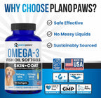 Planopaws omega 3 6 9 dog supplement for shedding control and dry skin
