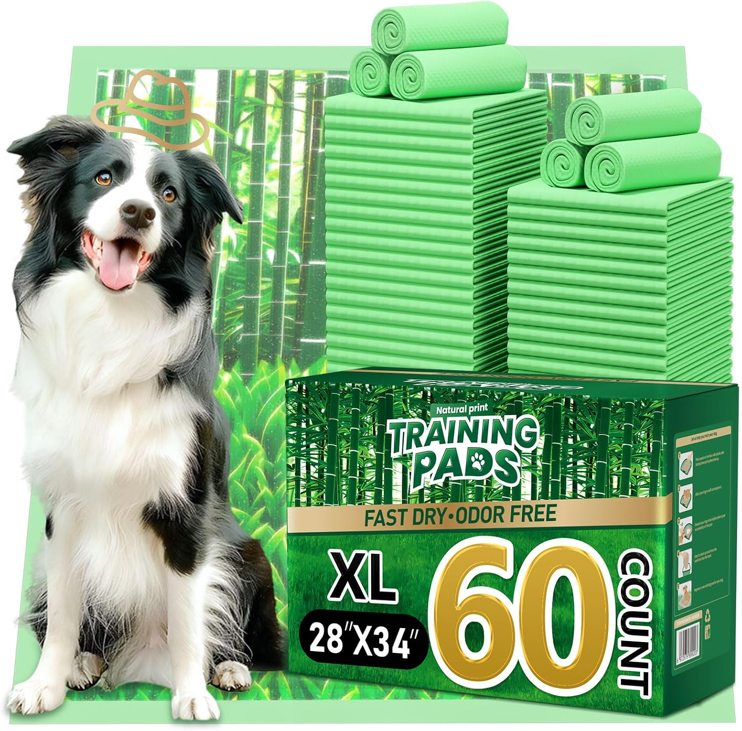 Puppy Pads 100 Count Small 22x22in Bamboo Training Pads Deodorizing Leakproof Quick Drying Dog Pee Pads Super Absorbent Disposable Pee Pads for Dogs Puppies, Doggie, Cats, Rabbits - Image 10