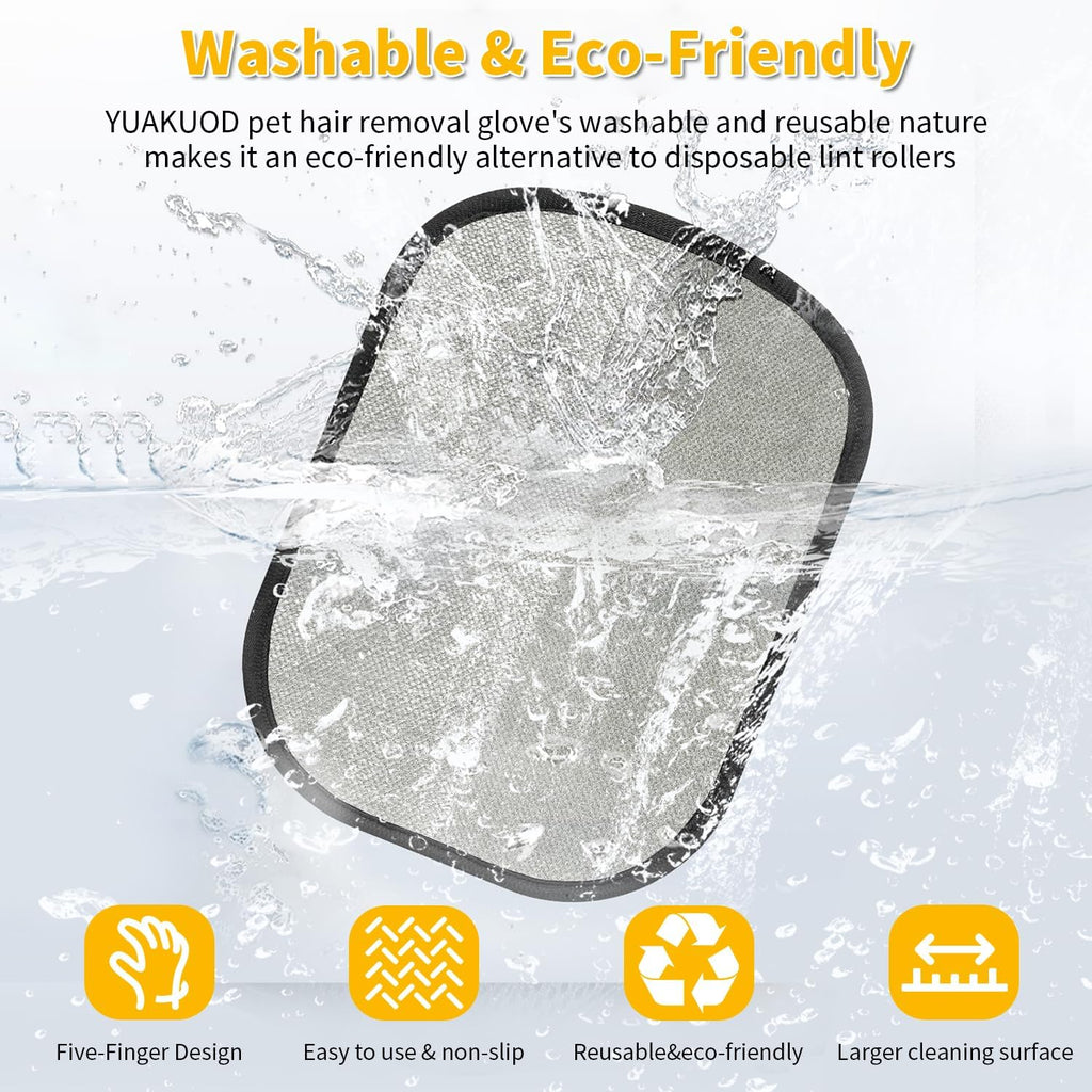 Washable electrostatic glove removing cat hair from car seat