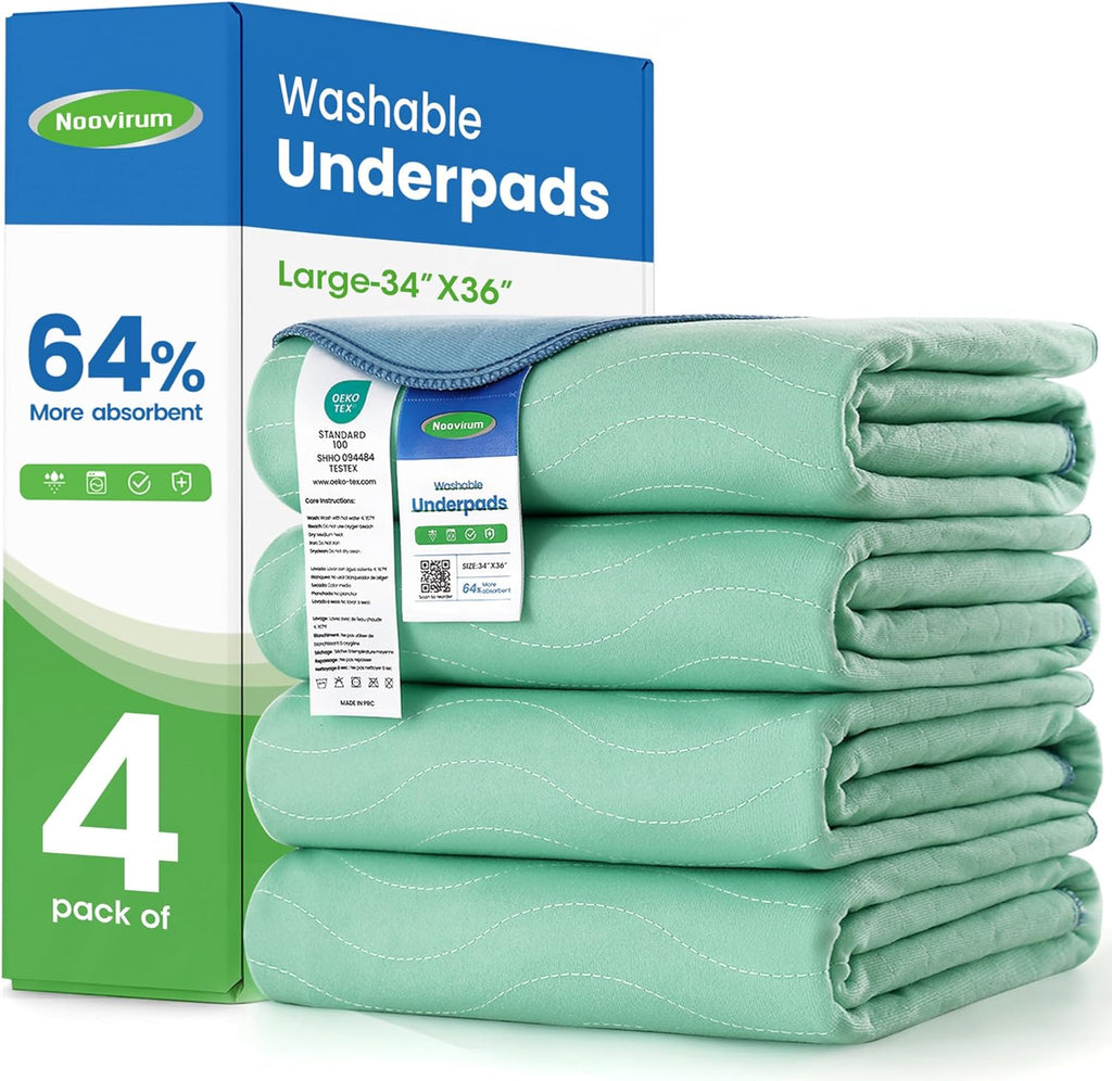Noovirum washable underpads 4 pack front view packaging