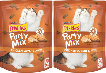 Purina Friskies Cat Treats, Party Mix Chicken Lovers Crunch - 20 Oz. Pouch - Image 14