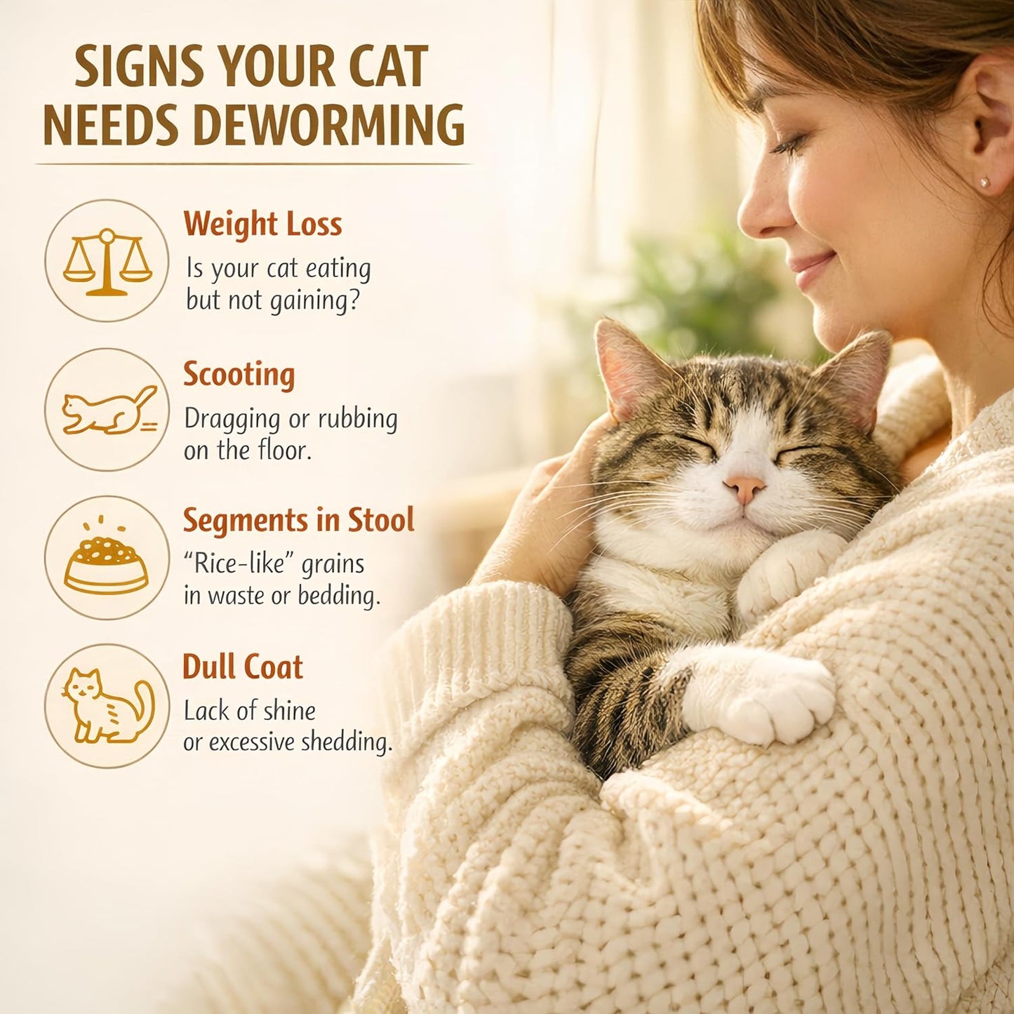 Feline dewormer packaging showing dosing instructions and ingredient details