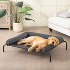 WESTERN HOME Cooling Elevated Dog Bed for Large Dogs, Portable Indoor & Outdoor Raised Dog Bed with Breathable Mesh, Chew Proof Pet Hammock Cots with Removable and Waterproof Bolsters - Image 1