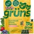 GrÃ¼ns Kids Super Greens Gummies front pouch view for daily child nutrition.