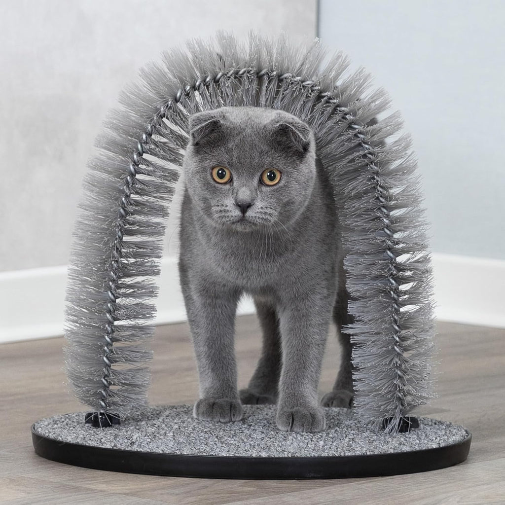 Complete Trixie cat grooming station set up on a floor surface