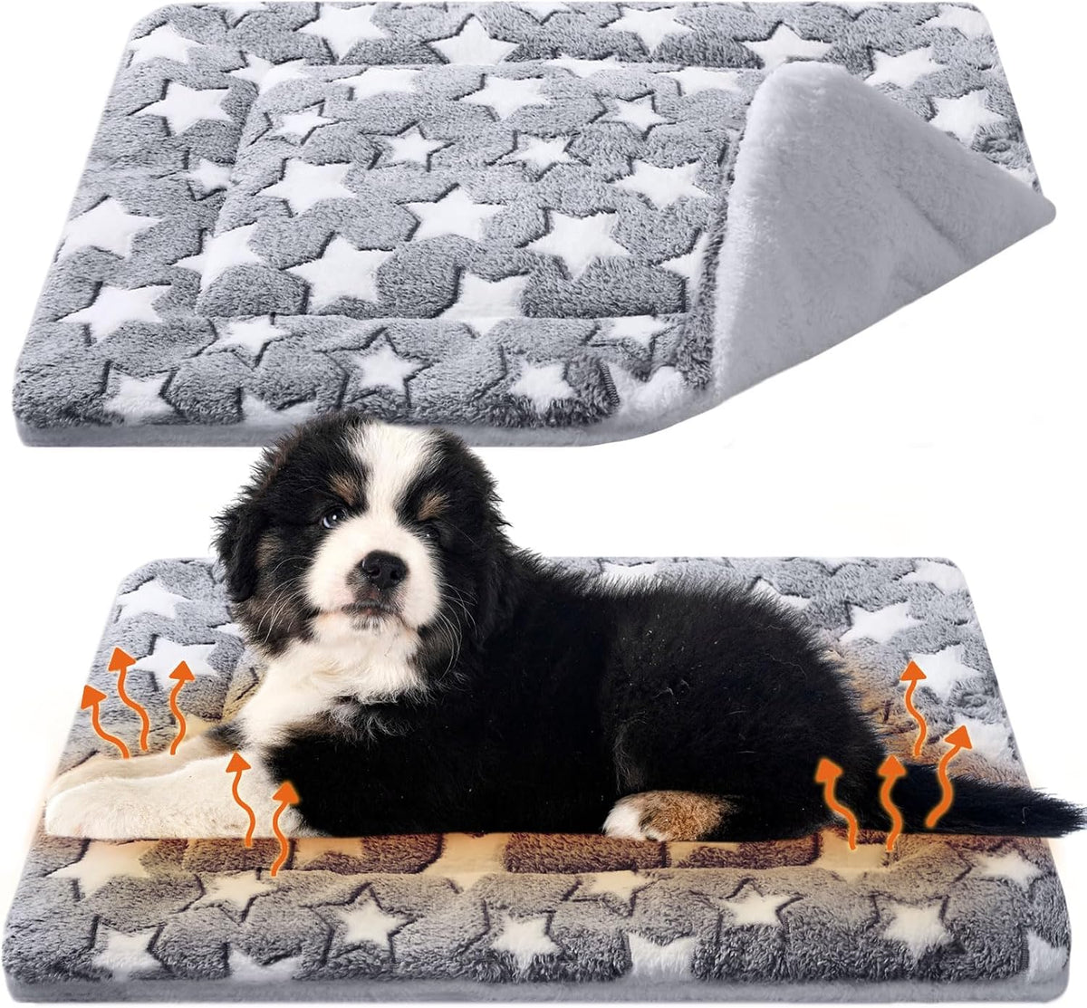 VitalCozy 2 Pack Self Warming Cat Mat Self Heating Pad Bed Reversible Machine Washable Reflects Body Heat Warm Thermal Pet Pad Crate Blanket for Feral and Indoor Cat (Star,17'' X 17'') - Image 11