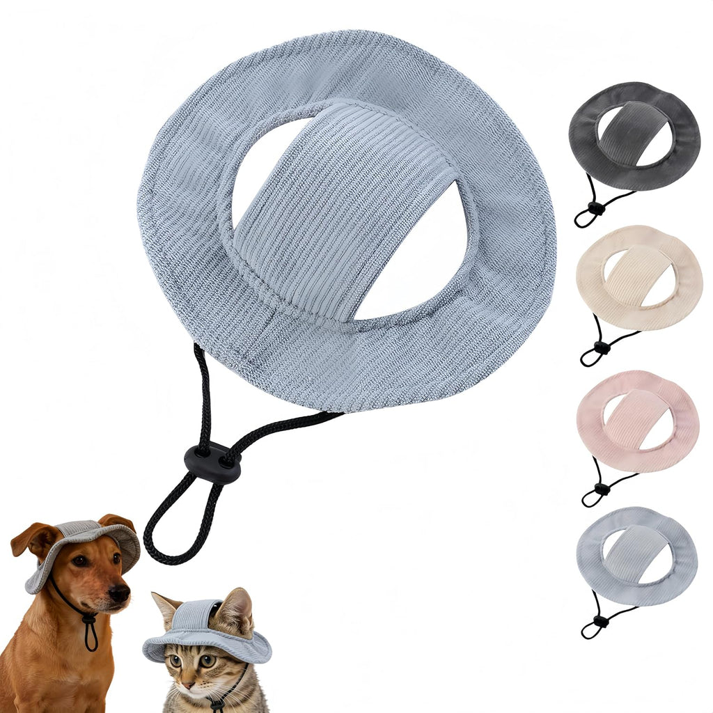 Tabksola Corduroy Dog Sun Hat blue front view
