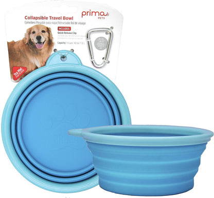 Prima Pet Expandable/ Collapsible Silicone Food & Water Travel Bowl with Clip for Small & Medium Dog and Cat, Size: 1.5 Cups (5.1 Inch Diameter Bowl) (AQUA) - Image 11