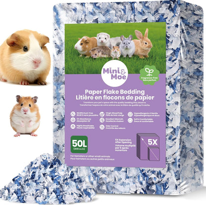 mini&moe Hamster Bedding 50L: Dust-Free and Odor Control Moisture Absorbent Unscented Natural Paper Small Pet Bedding - for Guinea Pigs, Hamsters, Chinchilla,Rabbits,Rat,Ferret, and Gerbil, 50 Liters - Image 12