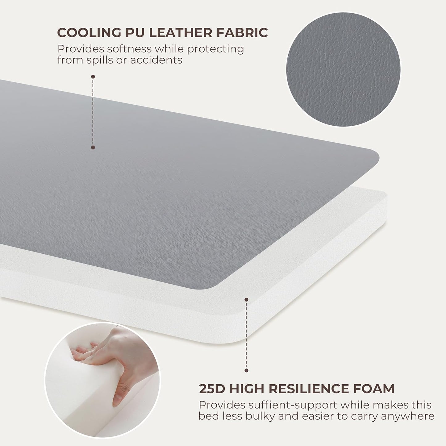 Folded portable dog crate pad for travel