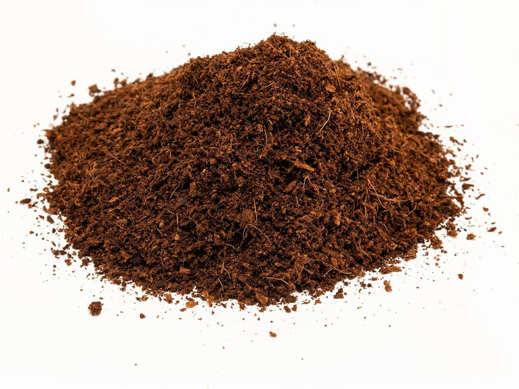 Close up view of natural coconut husk texture for reptile bedding