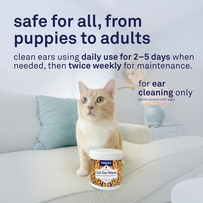 Top view of Petpost ear cleaning pads packaging