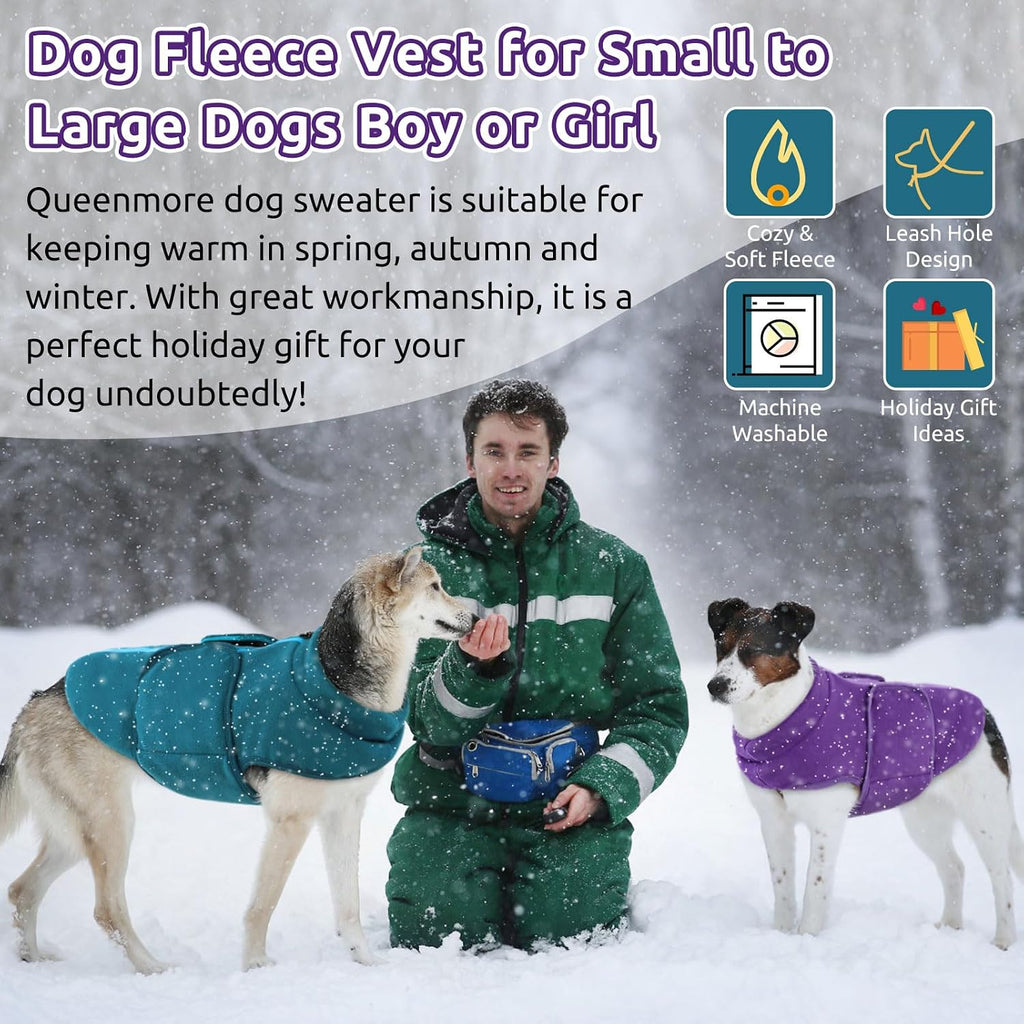 Queenmore cat and dog fleece pullover neckline stitching detail