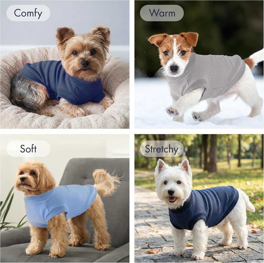 Three assorted colors of Baobicute dog shirts